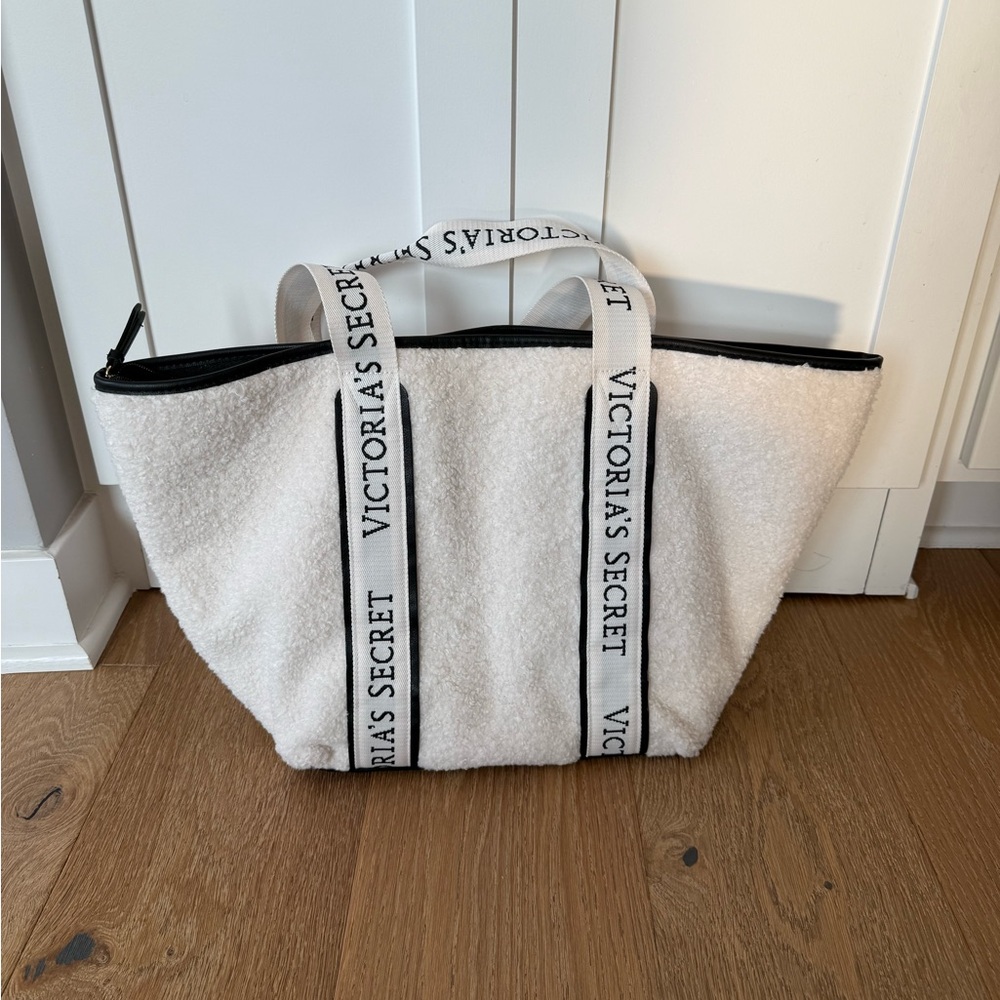 Victoria's Secret Cream Tote with Black Accents